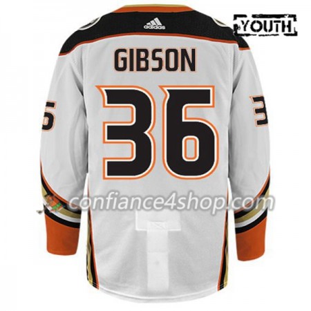 Adidas Maillot de Hockey Anaheim Ducks JOHN GIBSON 36 Blanc Authentic - Enfant
